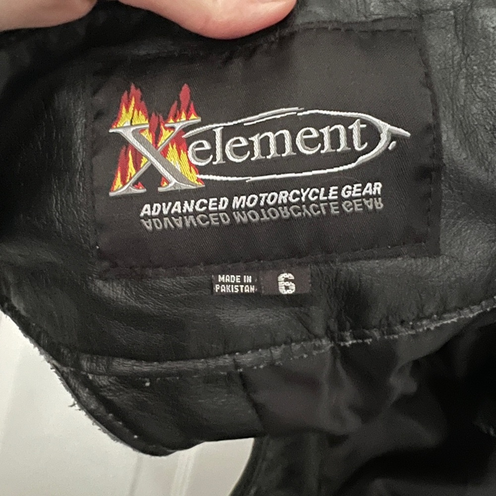 Xelement Black Leather Motorcycle Chaps